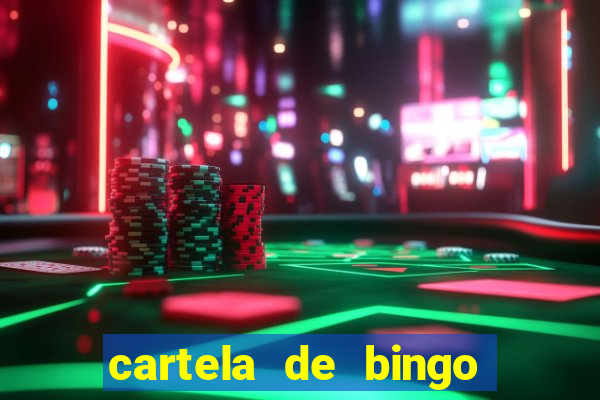 cartela de bingo cha de bebe